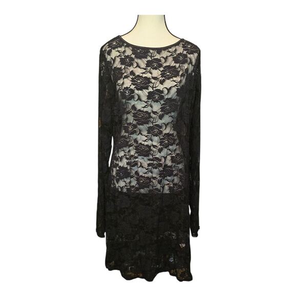 Hips & Curves Floral Lace Whimisgoth Dress Womens Size 6X Black Witchy Festival - Picture 1 of 10